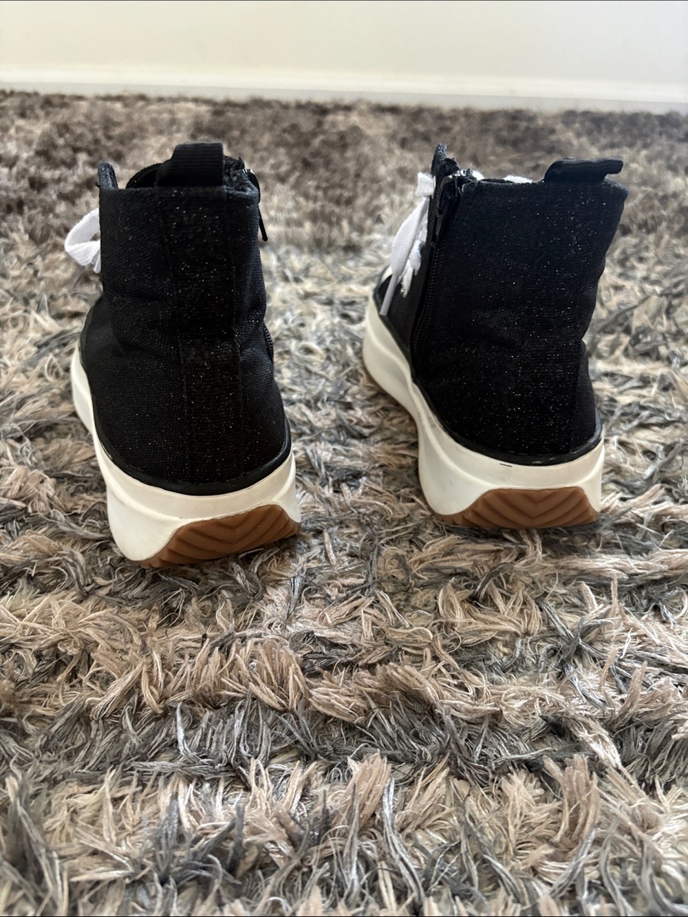 Steve Madden Black and White High-Top Sneakers - Picture 4 of 14